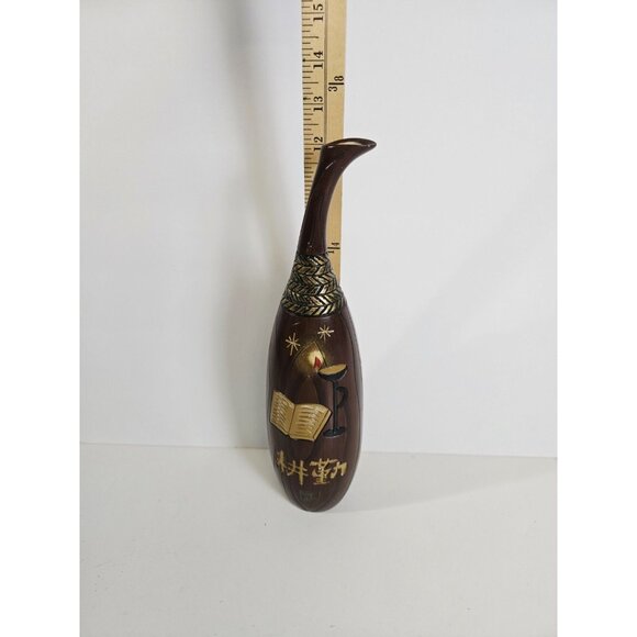 Chinese Wooden Carved Urn Vase - Picture 5 of 8